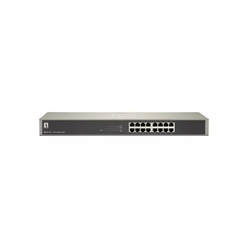 LevelOne 16-Port Gigabit Switch, Unmanaged, Gigabit Ethernet (10/100/1000), Full duplex, Rack mounting
