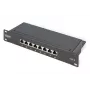 DIGITUS Patch panel CAT6 8-ports Shielded Black 10in