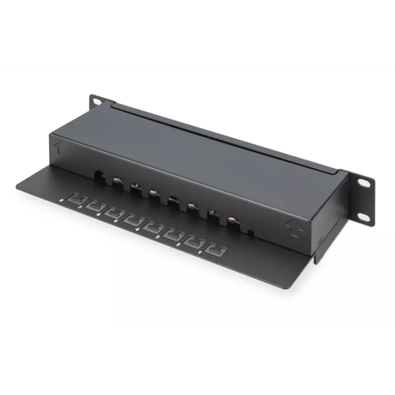 DIGITUS Patch panel CAT6 8-ports Shielded Black 10in