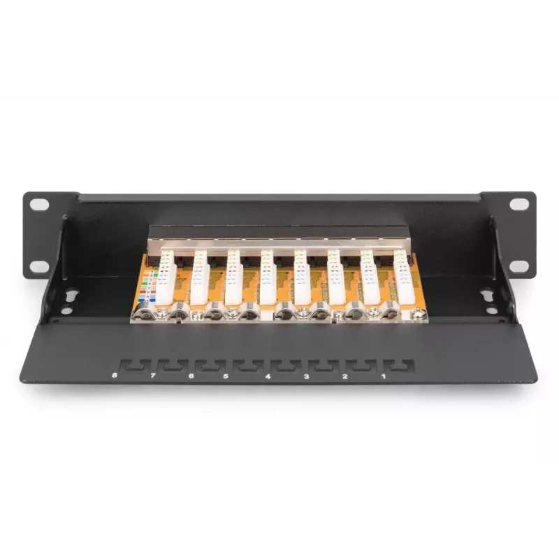 DIGITUS Patch panel CAT6 8-ports Shielded Black 10in