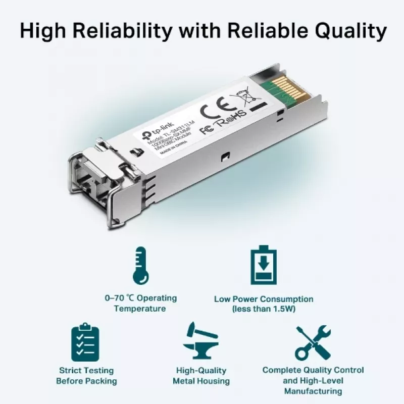 TP-Link SFP 1000BASE-SX LC MiniGBIC Mm, Fiber optic, 1250 Mbit/s, mini-GBIC/SFP, LC (UPC), 50/125,62.5/125 µm, 550 m