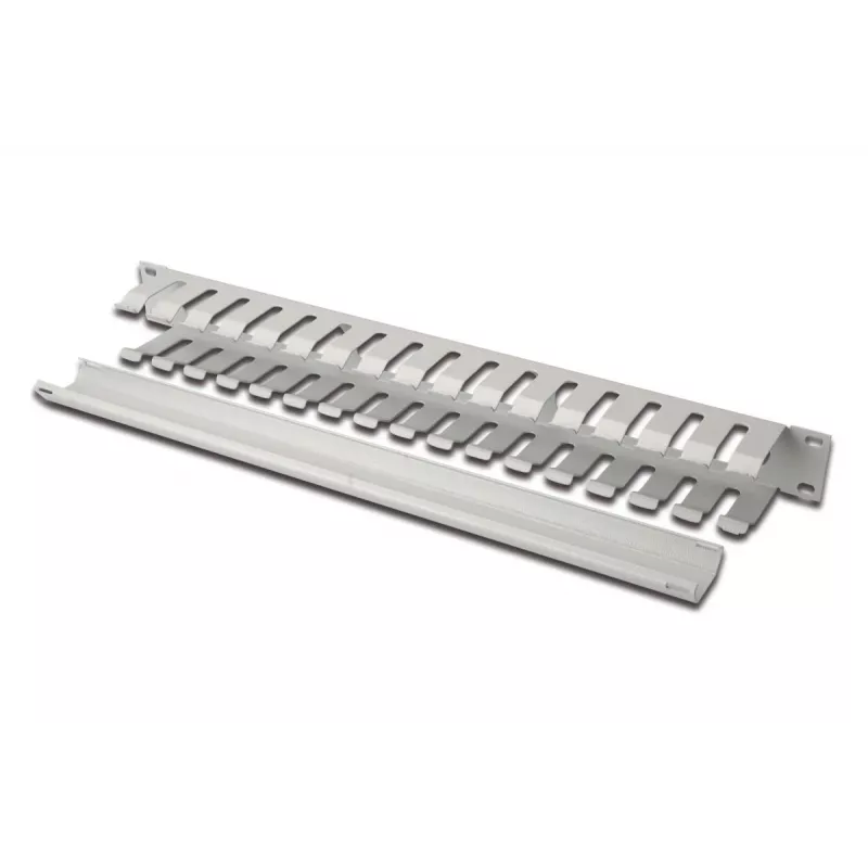 DIGITUS 1U cable management cage detachable rear plate, color grey (RAL 7035)