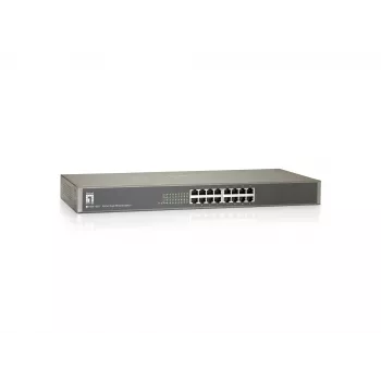 LevelOne 16-Port Fast Ethernet Switch, Unmanaged, Fast Ethernet (10/100), Full duplex, Rack mounting
