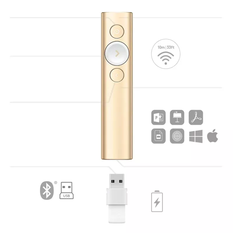 LOGITECH Spotlight Presentation Remote - Gold