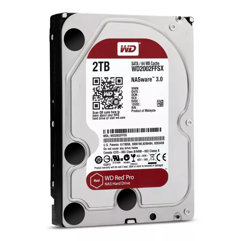 WESTERN DIGITAL Hard Drive - Wd Red Pro WD2002FFSX - 2TB - SATA 6Gb/s - 3.5in - 7200rpm - 64MB Buffer