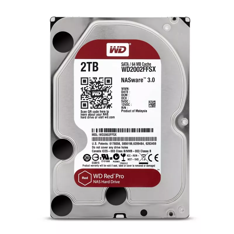 WESTERN DIGITAL Hard Drive - Wd Red Pro WD2002FFSX - 2TB - SATA 6Gb/s - 3.5in - 7200rpm - 64MB Buffer