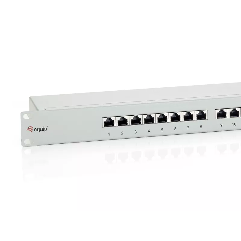 Equip 24-Port Cat.6 Shielded Patch Panel, Light Grey