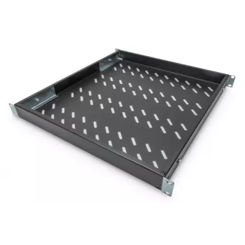DIGITUS 1U fixed shelf, for 800 mm depth cabinets adjustable, 500 mm depth, color black (RAL 9005)