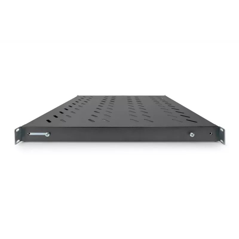 DIGITUS 1U fixed shelf, for 800 mm depth cabinets adjustable, 500 mm depth, color black (RAL 9005)
