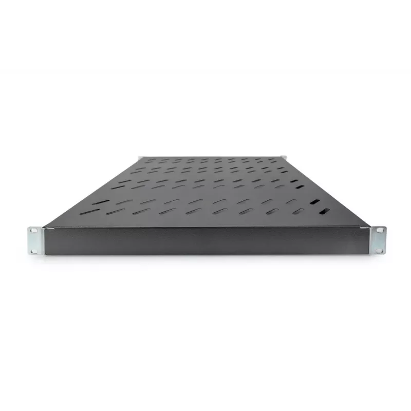 DIGITUS 1U fixed shelf, for 800 mm depth cabinets adjustable, 500 mm depth, color black (RAL 9005)
