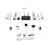 LevelOne 2-Port USB VGA Cable KVM Switch, audio support, 2048 x 1536 pixels, Black