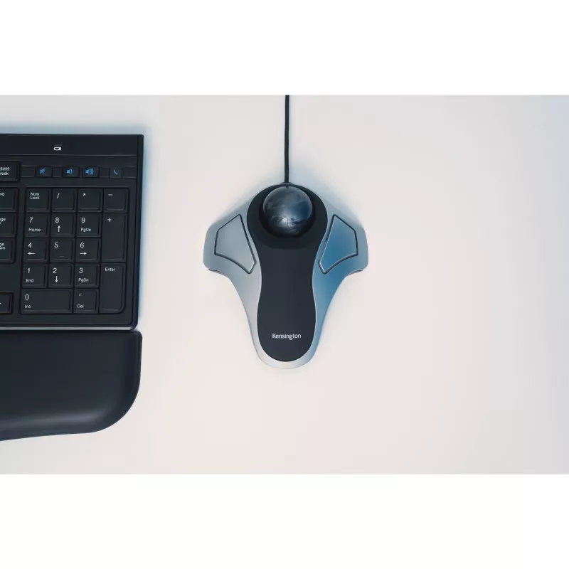 Kensington Orbit Optical Trackball, Ambidextrous, Optical, USB Type-A, Silver