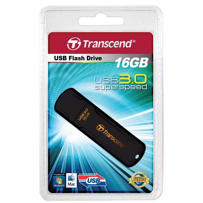 TRANSCEND Jetflash 700 - 16GB USB Stick - USB 3.0 - Black