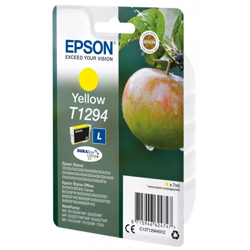 Epson Apple Singlepack Yellow T1294 DURABrite Ultra Ink, Yellow, Pigment-based ink, 7 ml, 1 pc(s), 616 pages