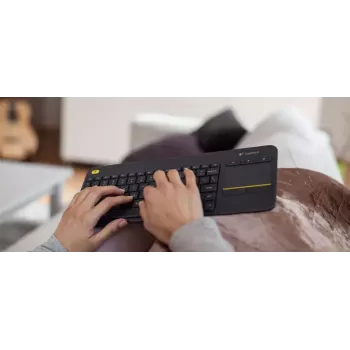 LOGITECH Wireless Touch Keyboard K400 Plus - Black - Qwertzu German