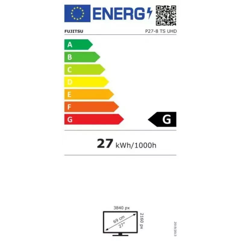 Fujitsu P27-8 TS UHD computer monitor 68.6 cm (27 inch) 3840 x 2160 pixels 4K Ultra HD LED Black