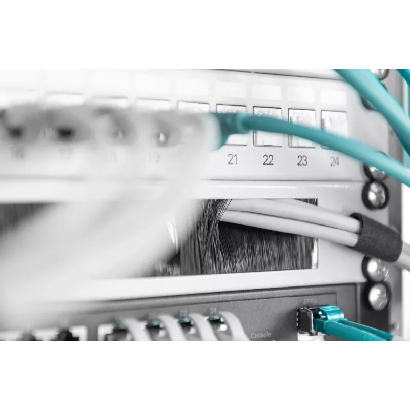 DIGITUS 1U cable brush management panel 44x483x11 mm, brush size 27x423 mm, color grey (RAL 7035)