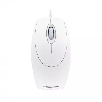 CHERRY WHEELMOUSE OPTICAL Corded Mouse, Pale Grey, PS2/USB, Ambidextrous, Optical, USB Type-A, 1000 DPI, White