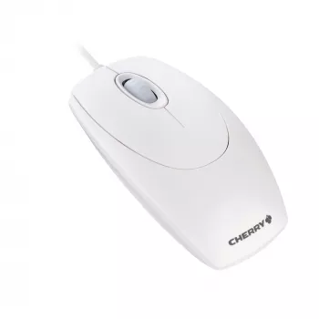 CHERRY WHEELMOUSE OPTICAL Corded Mouse, Pale Grey, PS2/USB, Ambidextrous, Optical, USB Type-A, 1000 DPI, White