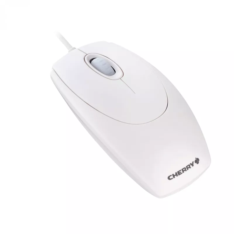 CHERRY WHEELMOUSE OPTICAL Corded Mouse, Pale Grey, PS2/USB, Ambidextrous, Optical, USB Type-A, 1000 DPI, White