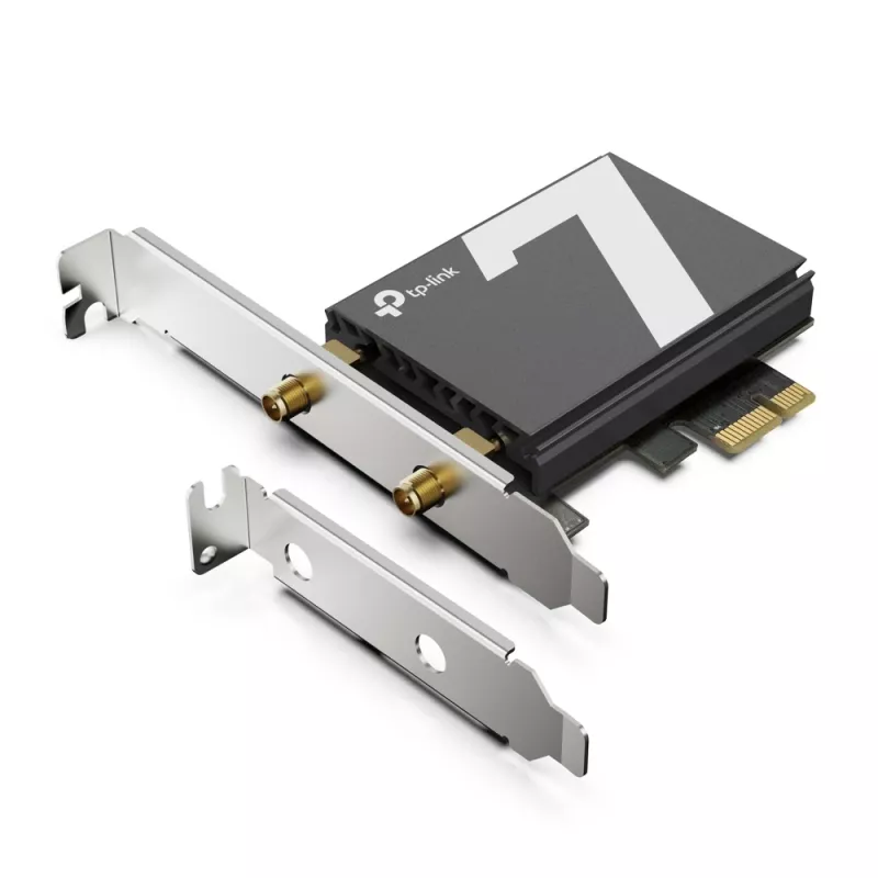 TP-Link Archer BE9300 Wi-Fi 7 Bluetooth 5.4 PCIe Adapter, Internal, Wireless, PCI Express, WLAN / Bluetooth, 9300 Mbit/s, Black