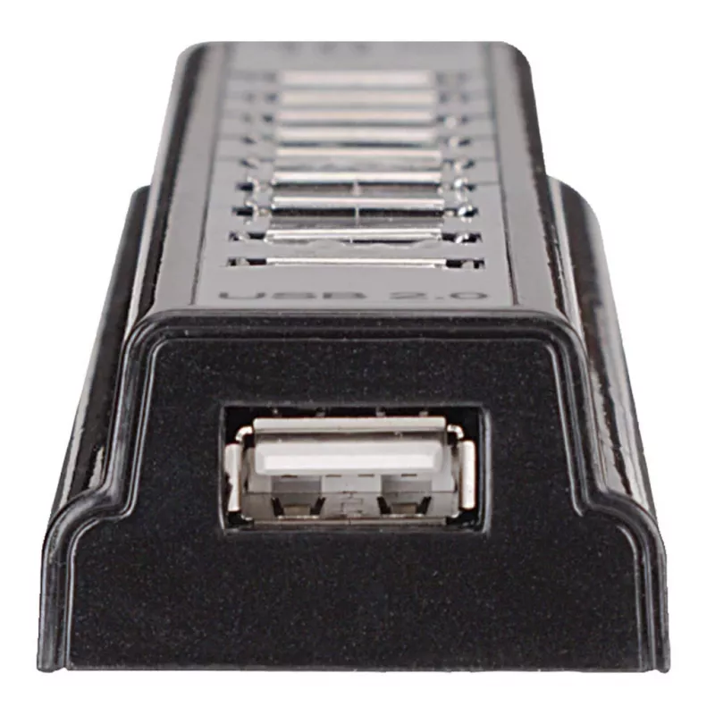 Manhattan USB-A 10-Port Desktop Hub, 10x USB-A Ports, 480 Mbps (USB 2.0), Powered via USB or external power supply (not included) for increased power to connected devices
