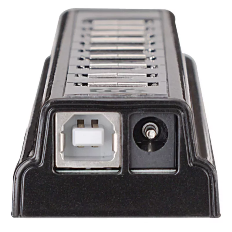 Manhattan USB-A 10-Port Desktop Hub, 10x USB-A Ports, 480 Mbps (USB 2.0), Powered via USB or external power supply (not included) for increased power to connected devices