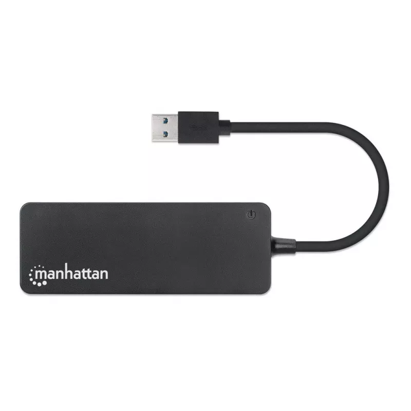 Manhattan USB-A 4-Port Hub, 4x USB-A Ports, 5 Gbps (USB 3.2 Gen1 aka USB 3.0), USB powered (no external power supply required), Equivalent to ST4300PBU3 & ST4300MINU3B