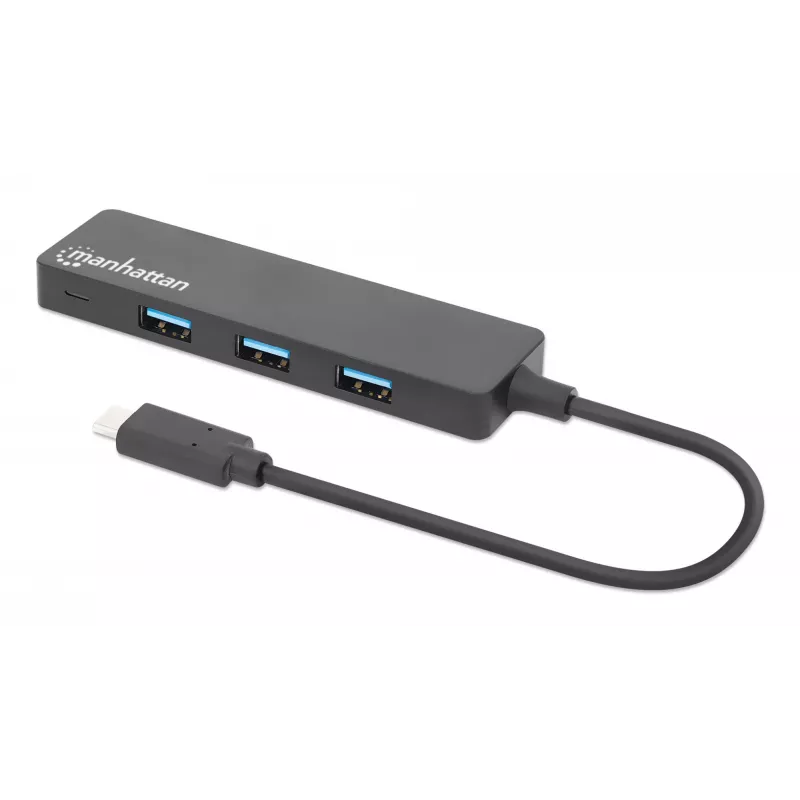 Manhattan USB-C Dock/Hub, Ports (4): USB-A (x4), 5 Gbps (USB 3.2 Gen1 aka USB 3.0), USB powered (no external power supply required), Equivalent to HB30CM4AB