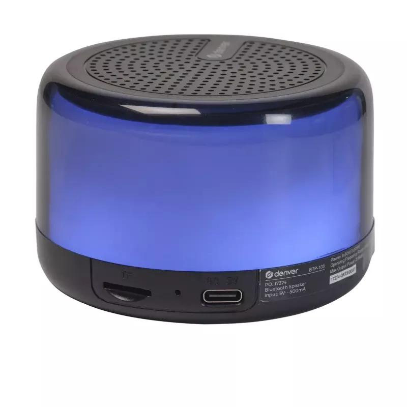 Portable Speaker Denver BTP-103 Black 3 W Wireless