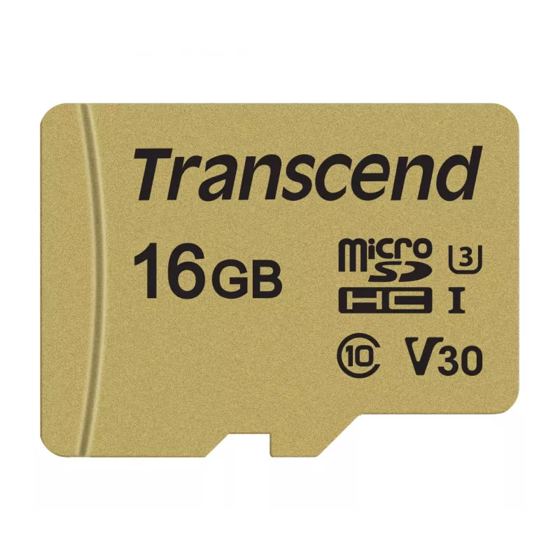 TRANSCEND Micro Sdhc Card 500s 16GB Uhs-i U3 Mlc With Adapter