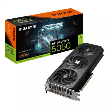 GIGABYTE GeForce RTX 5060 GAMING OC 8G Graphics Card - 8GB GDDR7, 128bit, PCI-E 5.0, 2595 MHz Core Clock, 3 x DisplayPort, 1 x HDMI, GV-N5060GAMING OC-8GD