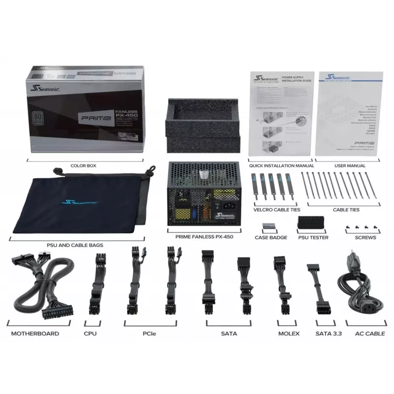 SEASONIC Prime Fanless Px Power Supply Unit 450 W 20+4 Pin ATX