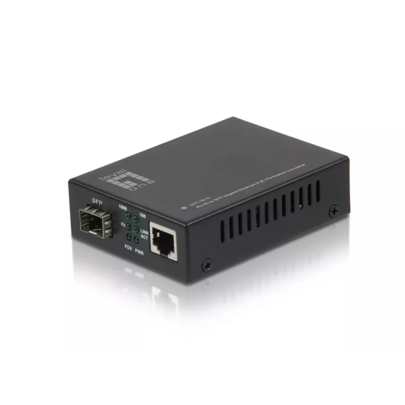 LevelOne RJ45 to SFP Gigabit Media Converter, PoE PD