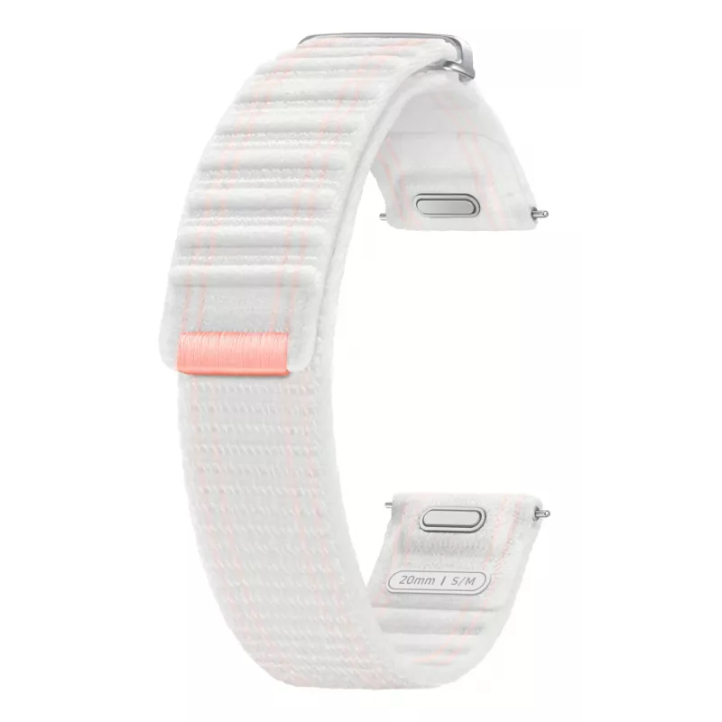 Samsung Fabric Band (S/M) for Galaxy Watch 7, Band, Smartwatch, Pink, White, Samsung, Galaxy Watch 7, Galaxy Watch4/5/6/7/FE/4 Classic/5 Classic/5 Pro, Fabric