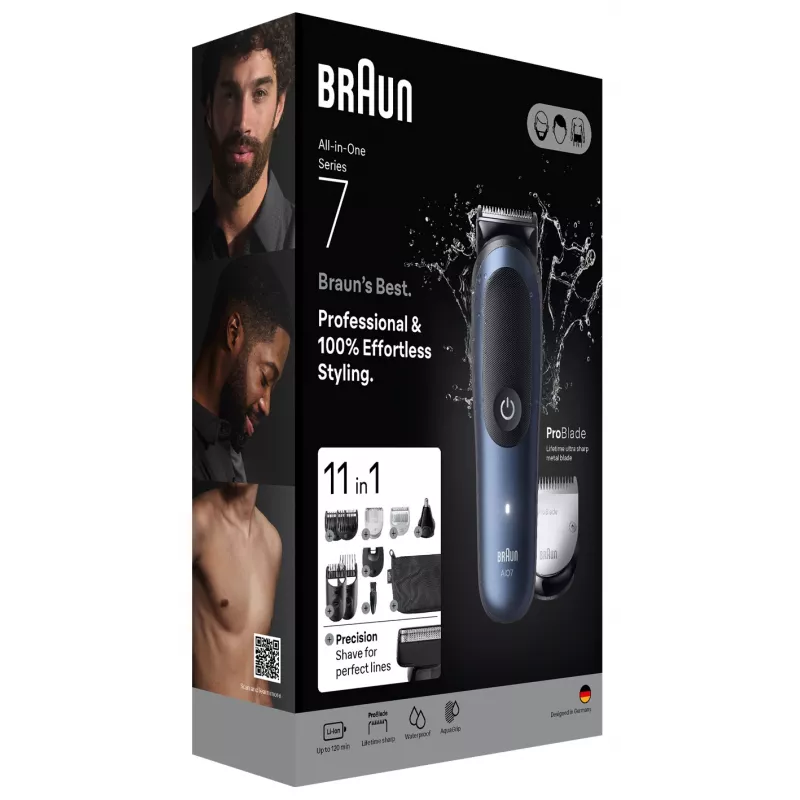 Hair Clipper Braun AIO7540 Black Blue Lithium-Ion 120 min