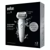 Epilator BRAUN 9-011 3D Silk-epil 9 Flex Wet & Dry — 40 tweezers, battery, massage, White/Grey