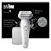 Epilator BRAUN 9-011 3D Silk-epil 9 Flex Wet & Dry — 40 tweezers, battery, massage, White/Grey