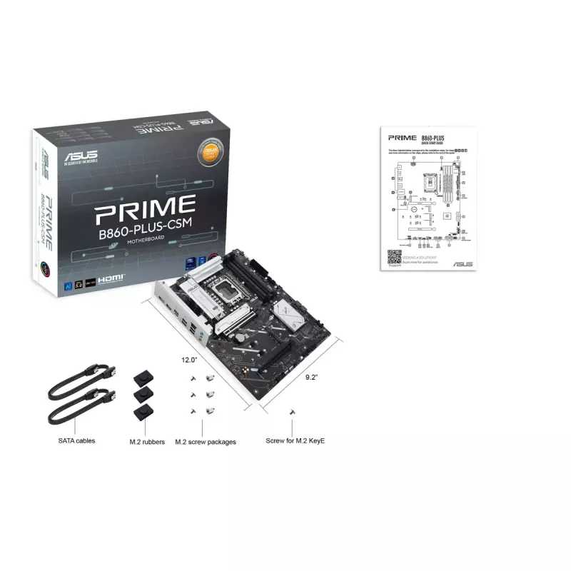 Motherboard ASUS PRIME B860-PLUS-CSM ATX Intel B860 LGA 1851 DDR5, 4× DIMM, 256 GB, 2.5 Gb LAN, 3× M.2, USB-C