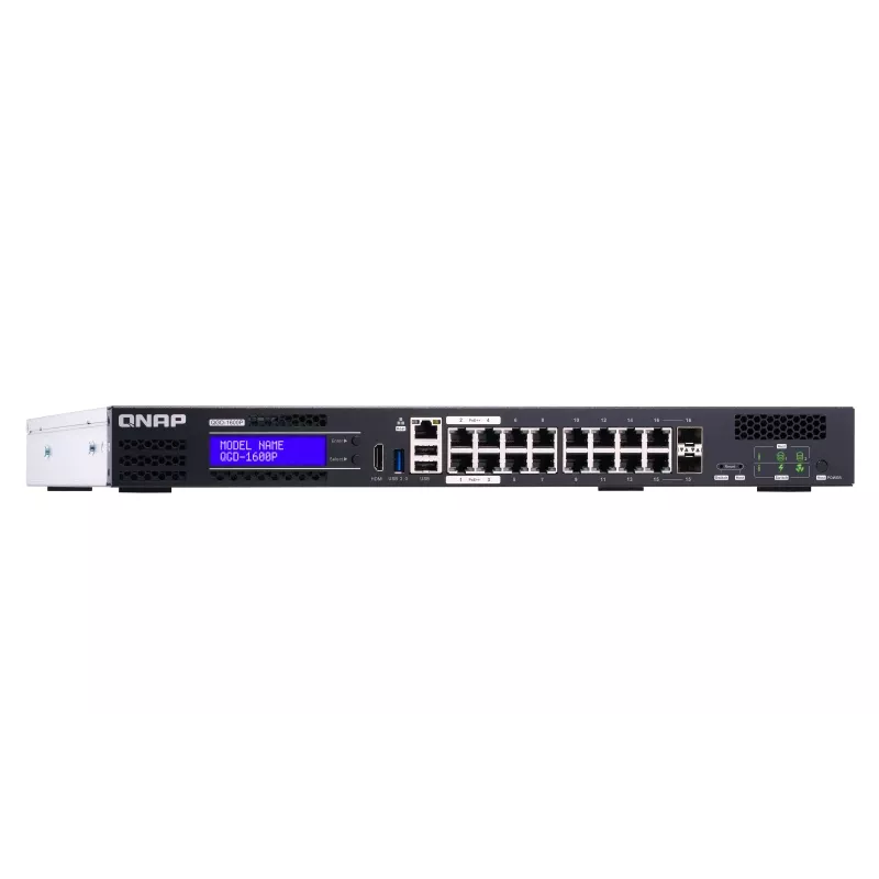 QNAP QGD-1600P Managed Gigabit Ethernet (10/100/1000) Power over Ethernet (PoE) 1U Black, Grey