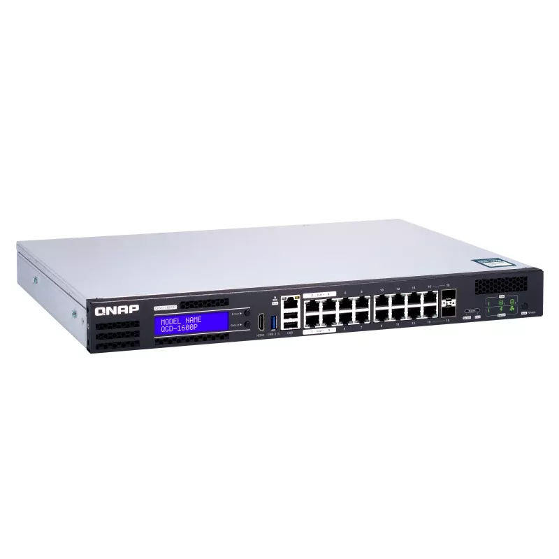 QNAP QGD-1600P Managed Gigabit Ethernet (10/100/1000) Power over Ethernet (PoE) 1U Black, Grey