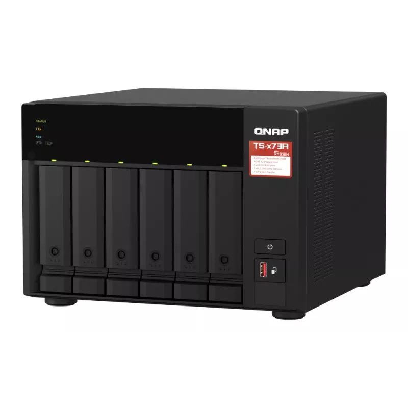 QNAP TS-673A-SW5T NAS/storage server Tower Ryzen Embedded V1500B 8 GB DDR4 0 TB QNAP QTS Black