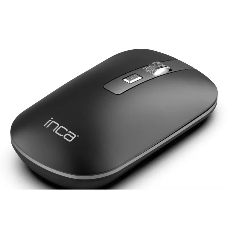 INCA Wireless Mouse Iwm-531ra - Bluetooth & Rf Wireless 2.4GHz - 1600dpi - Black/ Silver