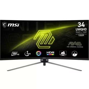 MSI MAG 345CQRDE computer monitor 86.4 cm (34 inch) 3440 x 1440 pixels UltraWide Dual Quad HD Black