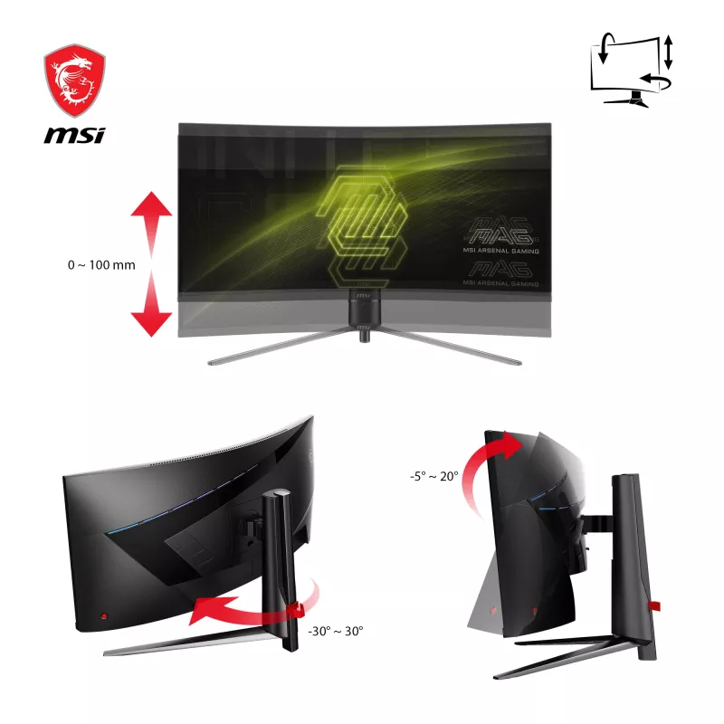 MSI MAG 345CQRDE computer monitor 86.4 cm (34 inch) 3440 x 1440 pixels UltraWide Dual Quad HD Black