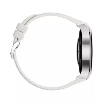 Smartwatch HUAWEI WATCH 5 — round 42 mm stainless steel case, 1.38 inch AMOLED, GPS, Bluetooth, 540 mAh battery, beige case with white band