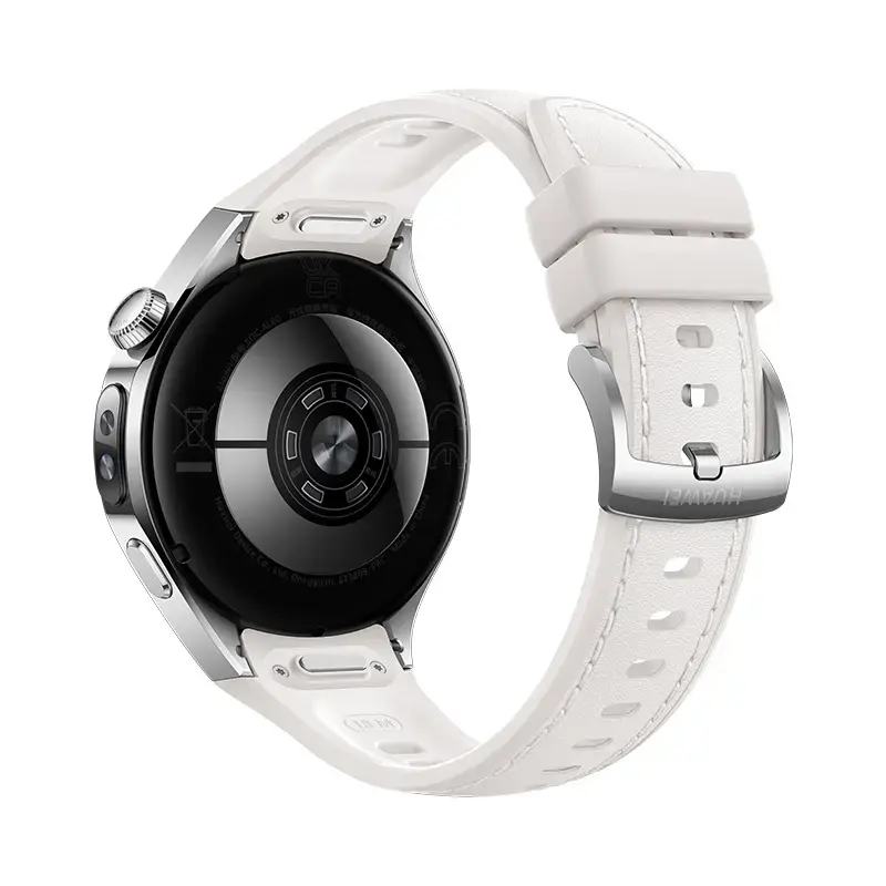 Smartwatch HUAWEI WATCH 5 — round 42 mm stainless steel case, 1.38 inch AMOLED, GPS, Bluetooth, 540 mAh battery, beige case with white band