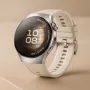 Smartwatch HUAWEI WATCH 5 — round 42 mm stainless steel case, 1.38 inch AMOLED, GPS, Bluetooth, 540 mAh battery, beige case with white band