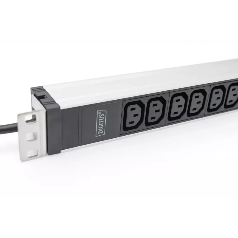 DIGITUS 1U Aluminum PDU rackmountable 12x C13 16A 230VAC 50/60Hz Safety plug