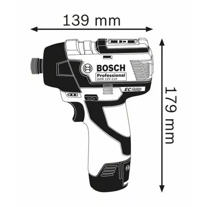 Bosch 0 601 9E0 005 power wrench 1/4 inch 3100 RPM 110 N⋅m Black, Blue 12 V